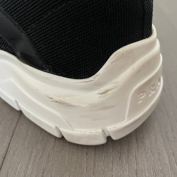 Authentic Prada Women's Logo Black & White Knit Sneakers - Picture 3 of 7
